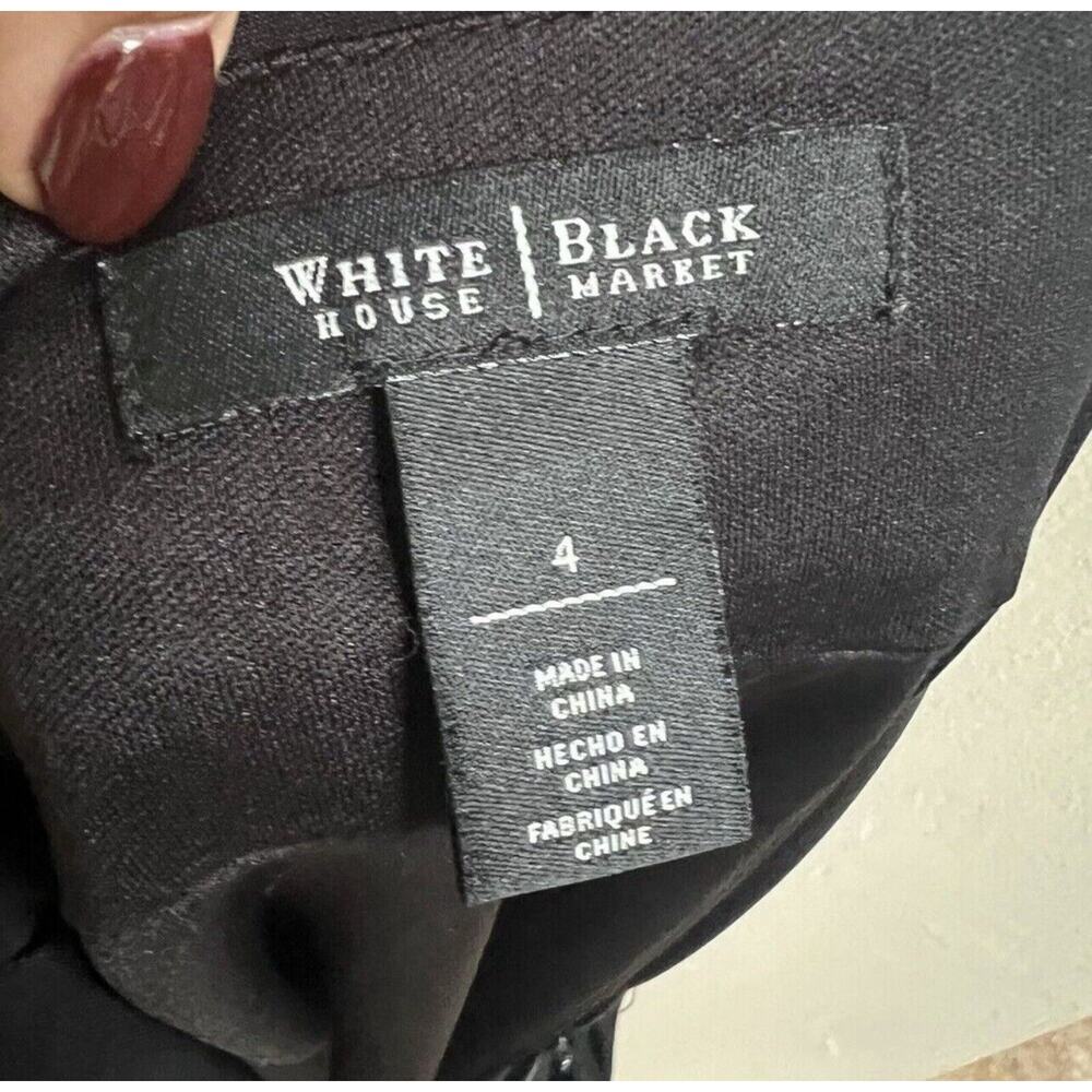 White House Black Market Black Cocktail Party Maxi Dress Size 4 Cross Back - Picture 9 of 12